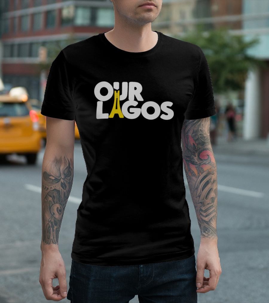 OUR LAGOS YELLOW BRIDGE LETTERING T-Shirt