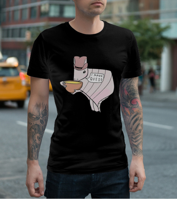 Quesodillo I Made Queso Armadillo Holding Cheese Bowl T-Shirt