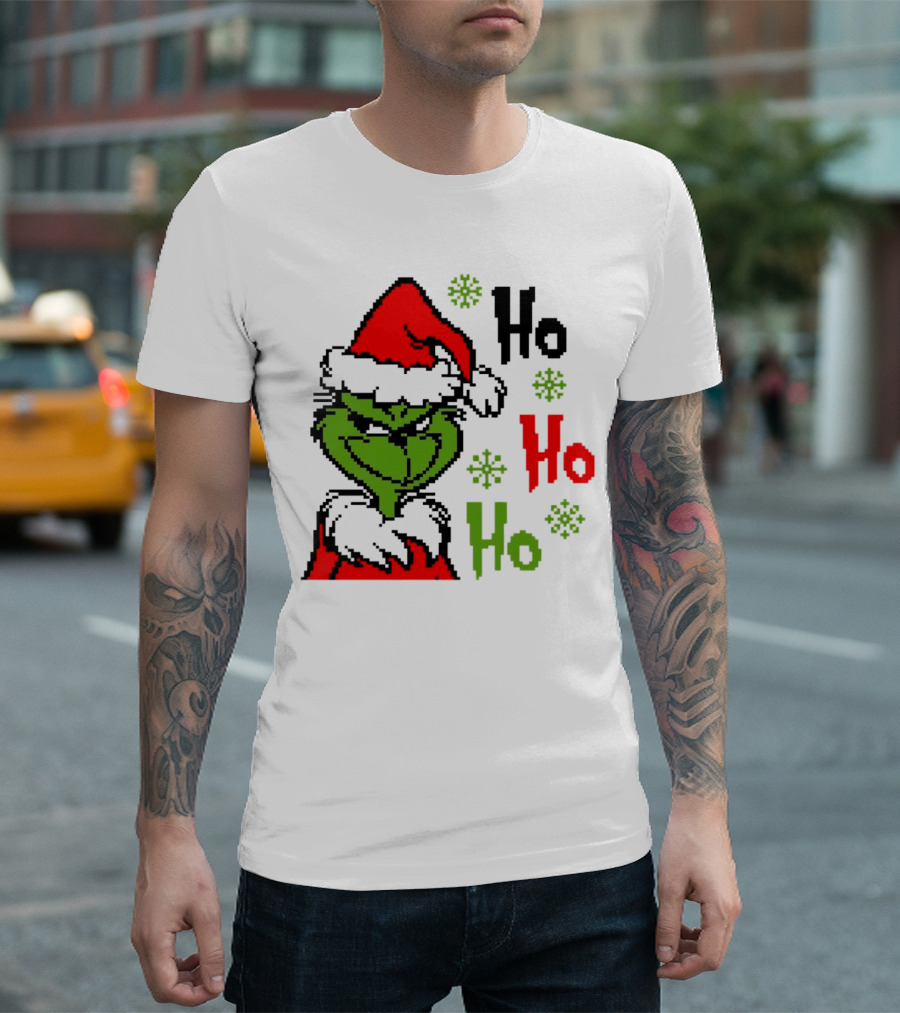 Santa Grinch Ho Ho Ho Merry Christmas T-Shirt