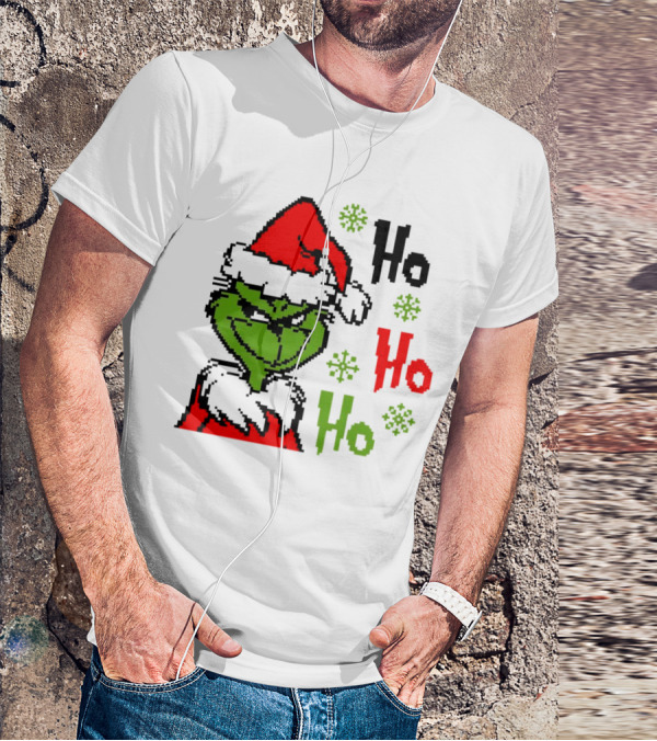 Santa Grinch Ho Ho Ho Merry Christmas T-Shirt
