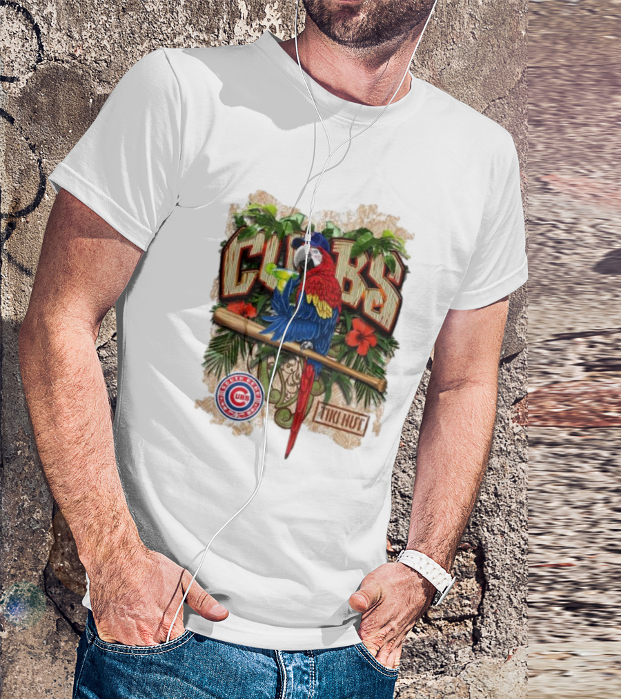 Cubs Parrot Tiki Hut South Bend Cubs Logo Tropical Baseball T-Shirt