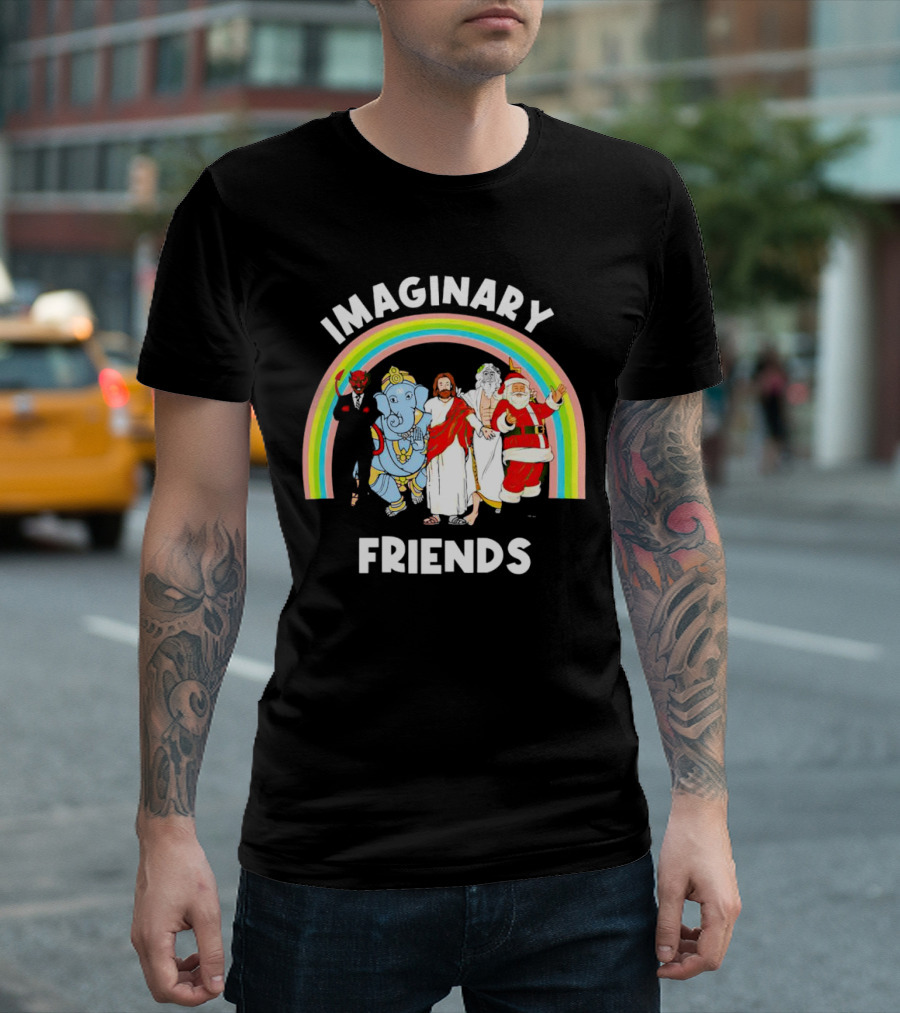 IMAGINARY FRIENDS Rainbow Santa Jesus Ganesh Greek God Devil T-Shirt