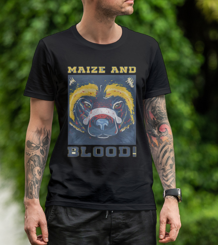 Maize And Blood Michigan Wolverines Bear T-Shirt