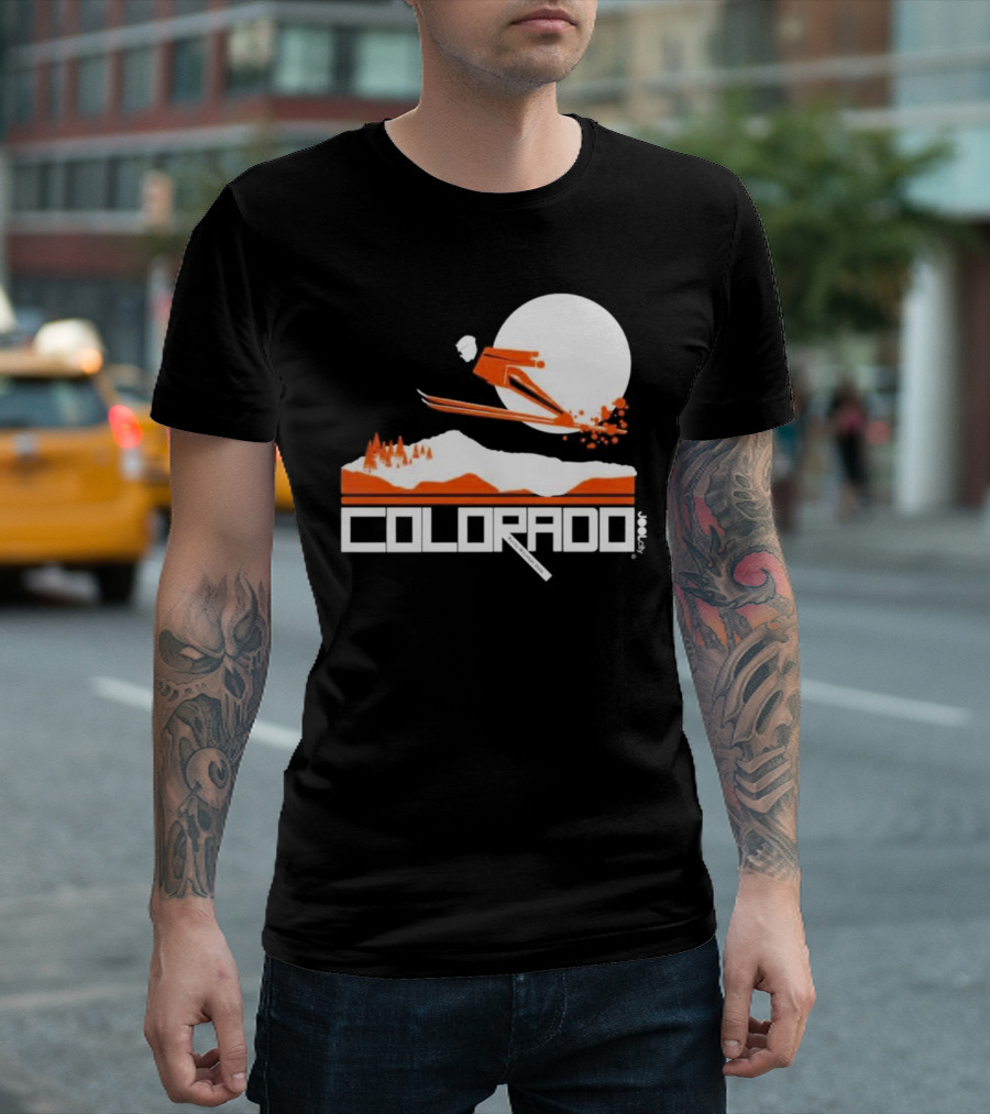 Colorado Skiing Adventure Under Full Moon T-Shirt