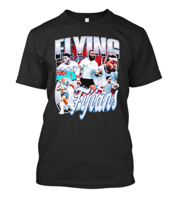 Flying Fijians Rugby Team Dynamic Tribute With Fiji Flag T-Shirt
