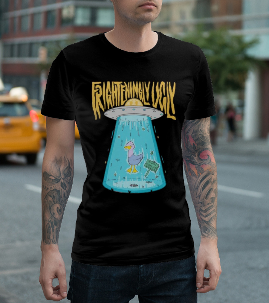 Frighteningly Ugly UFO Duck Abduction T-Shirt