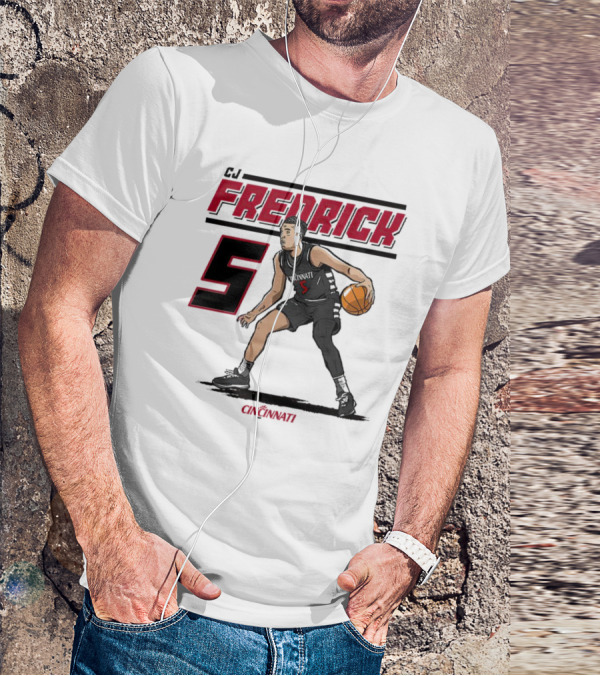 CJ Fredrick Cincinnati Basketball Number 5_ACTION T-Shirt