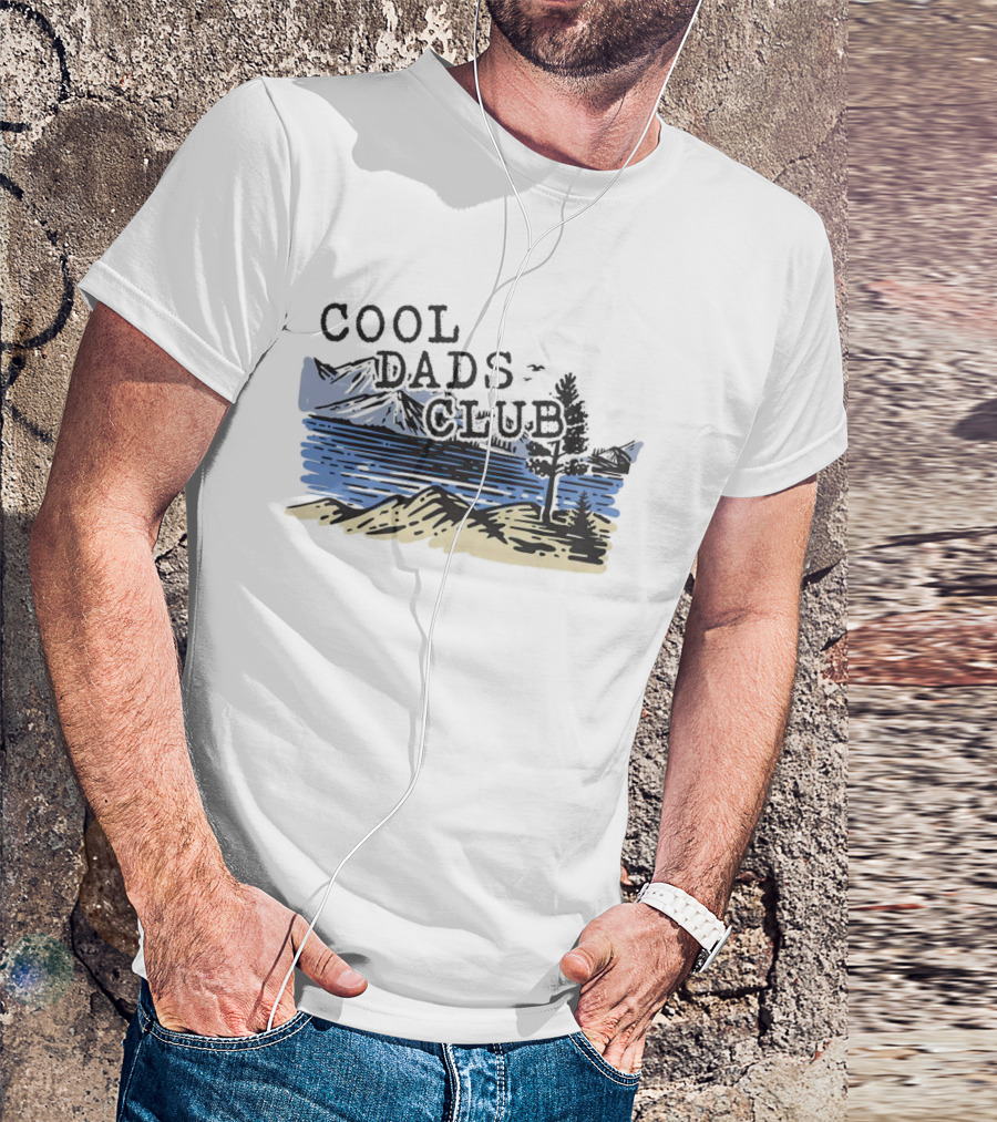 Cool Dads Club Mountain Lake Scenery T-Shirt