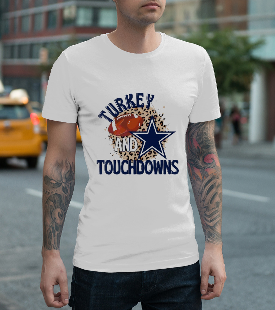 Turkey and Touchdowns Dallas Cowboys Football Star T-Shirt