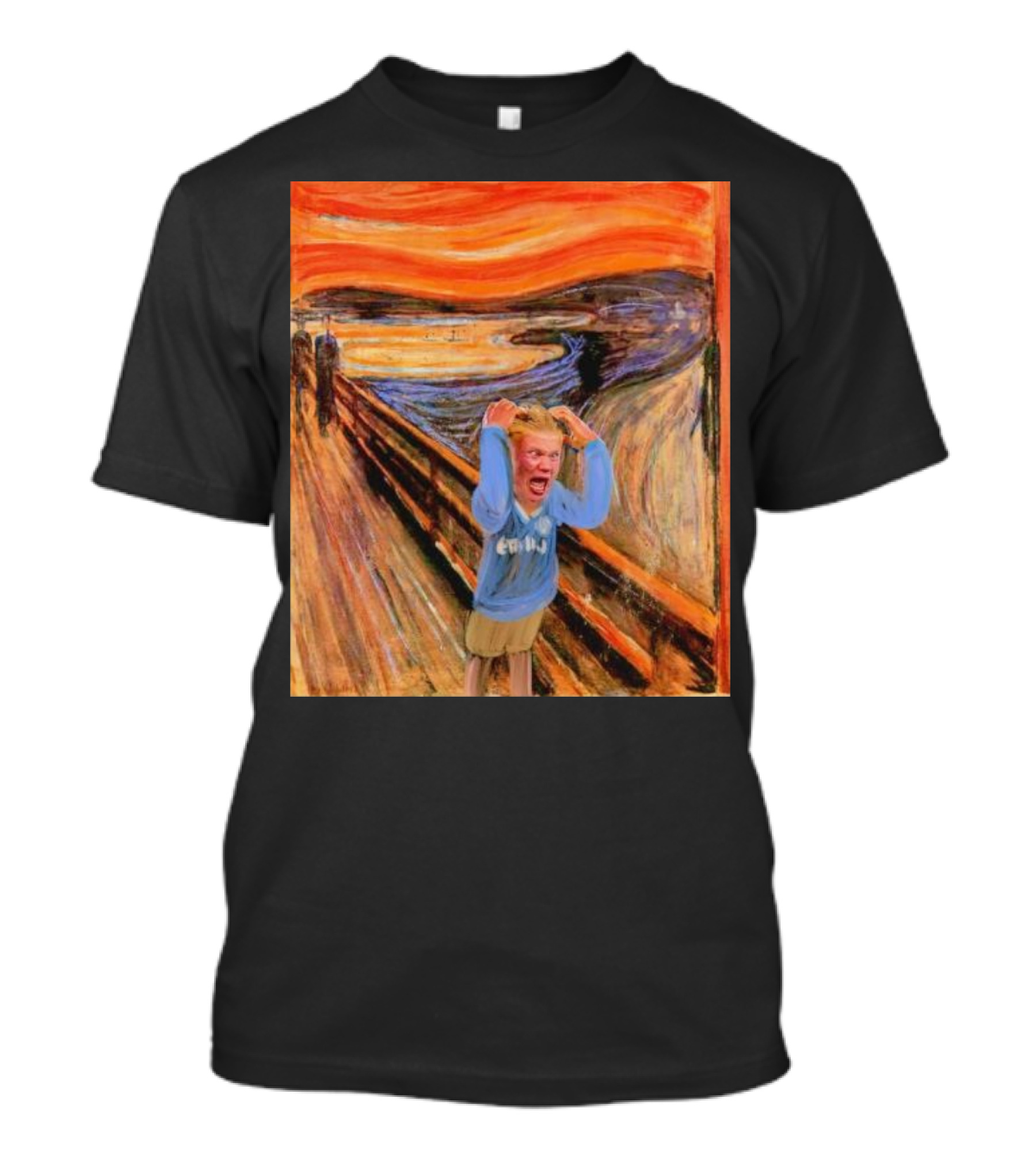 Erling Haaland Scream Painting Parody Munch Influence T-Shirt