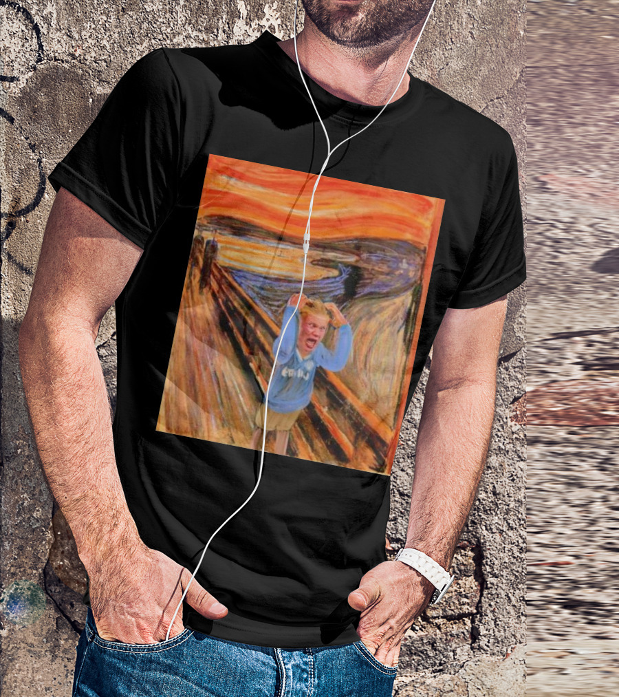 Erling Haaland Scream Painting Parody Munch Influence T-Shirt