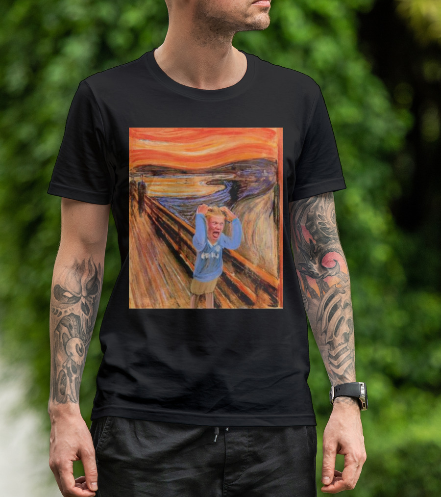 Erling Haaland Scream Painting Parody Munch Influence T-Shirt