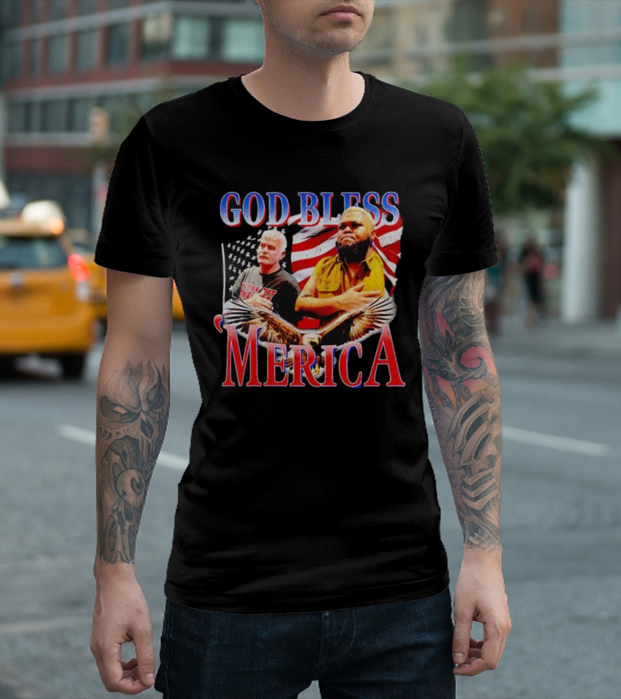GOD BLESS ‘MERICA Vintage American Flag And Bald Eagle T-Shirt