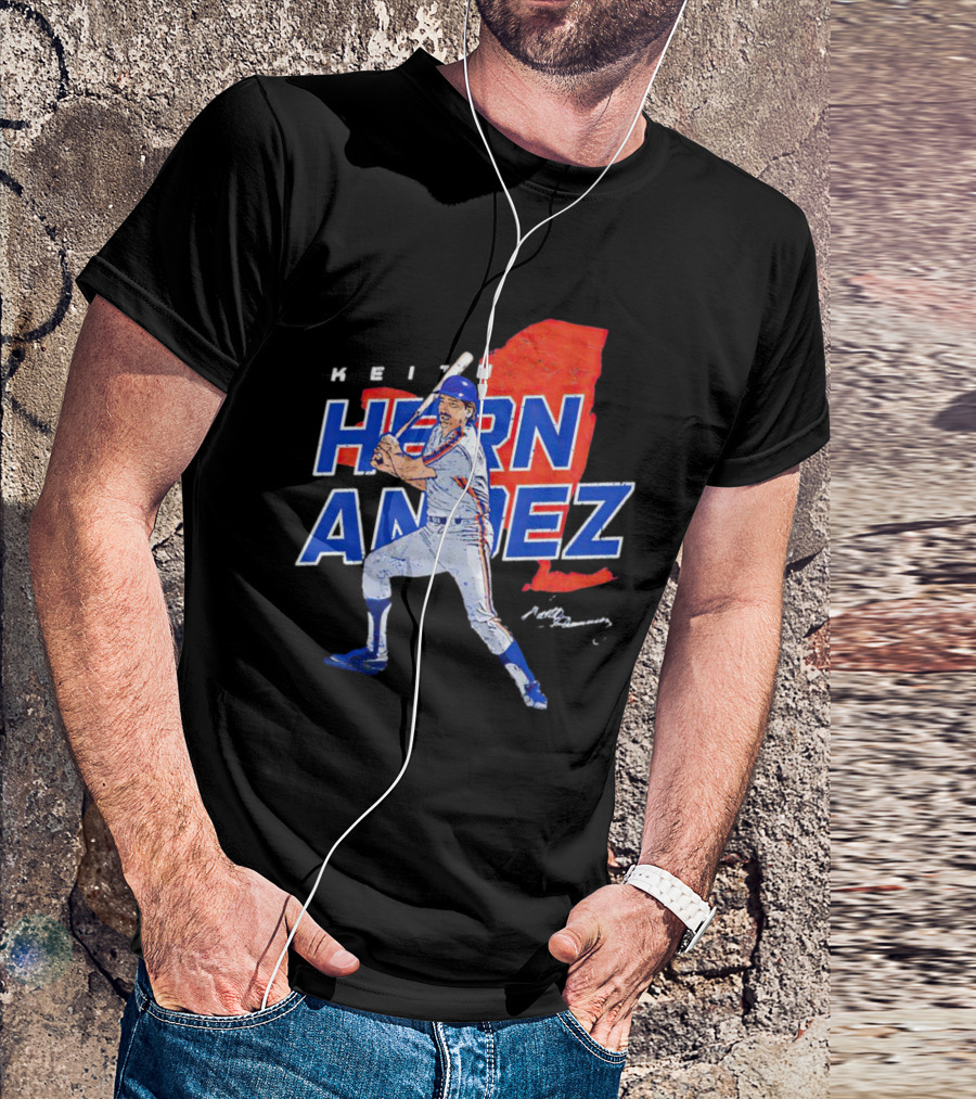 Keith Hernandez New York Player Signature Map T-Shirt
