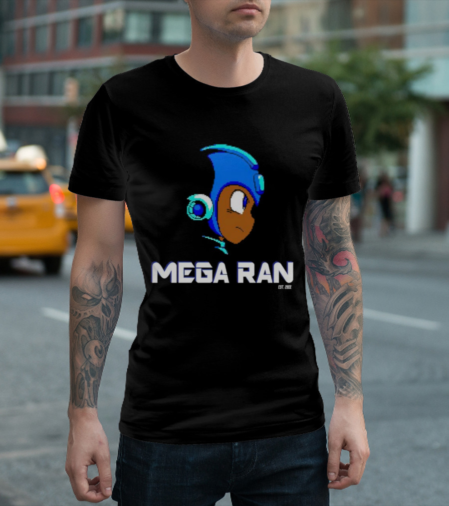 Mega Ran 8-bit EST. 2007 Retro Gaming Character T-Shirt