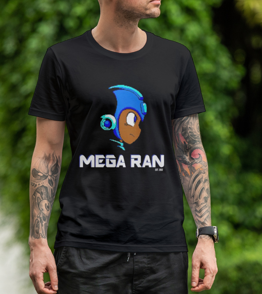 Mega Ran 8-bit EST. 2007 Retro Gaming Character T-Shirt