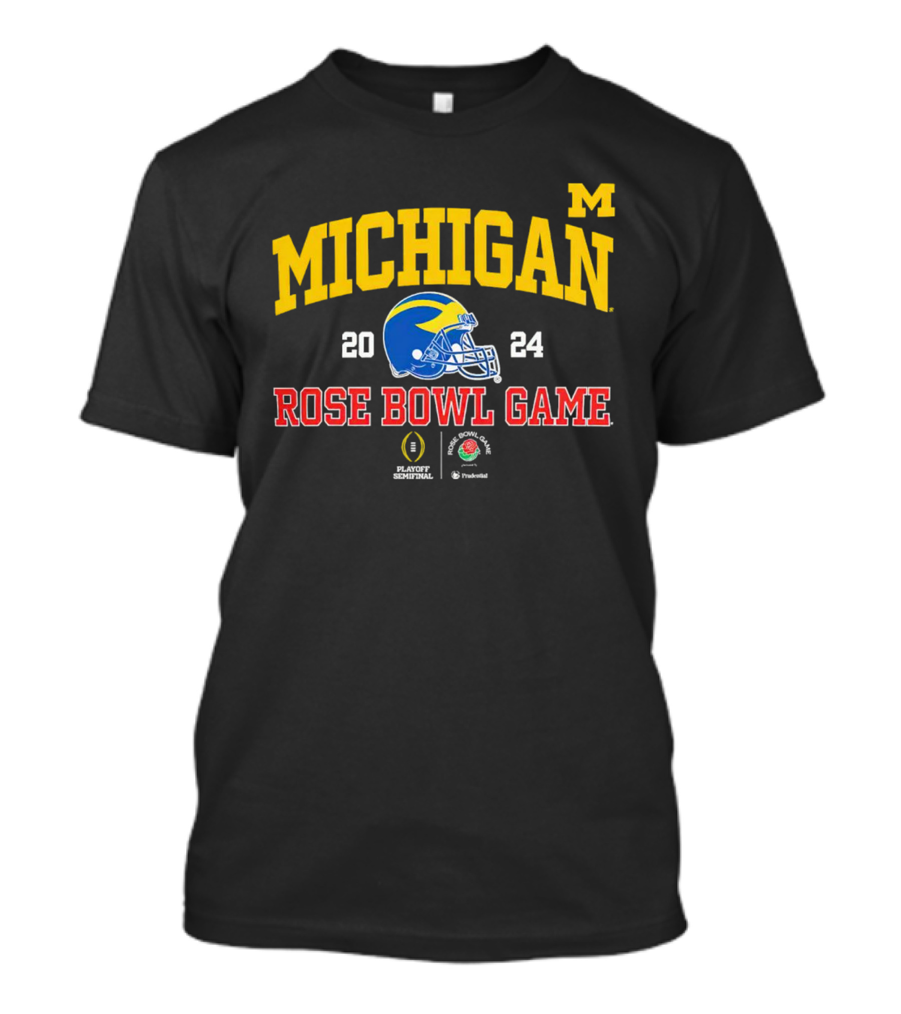 Michigan Wolverines 2024 Rose Bowl Game Playoff Semifinal Prudential T-Shirt
