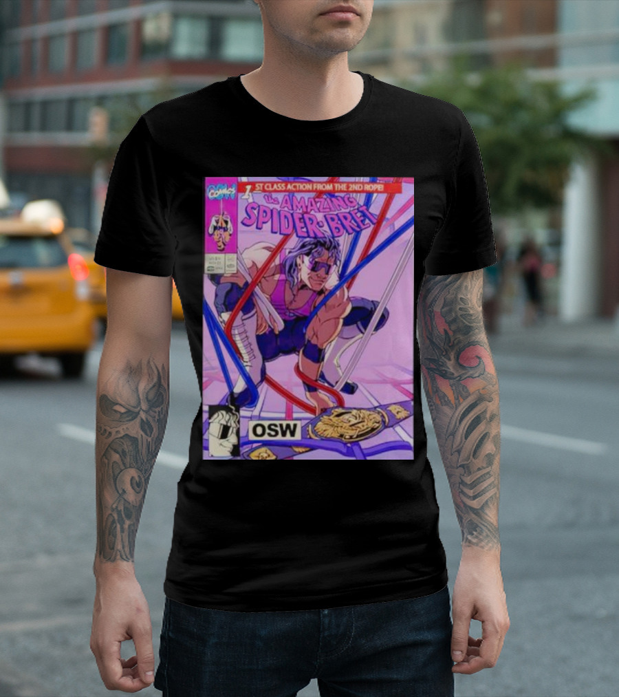 OSW The Amazing Spider-Bret First Class Action From the 2nd Rope Comic Cover T-Shirt
