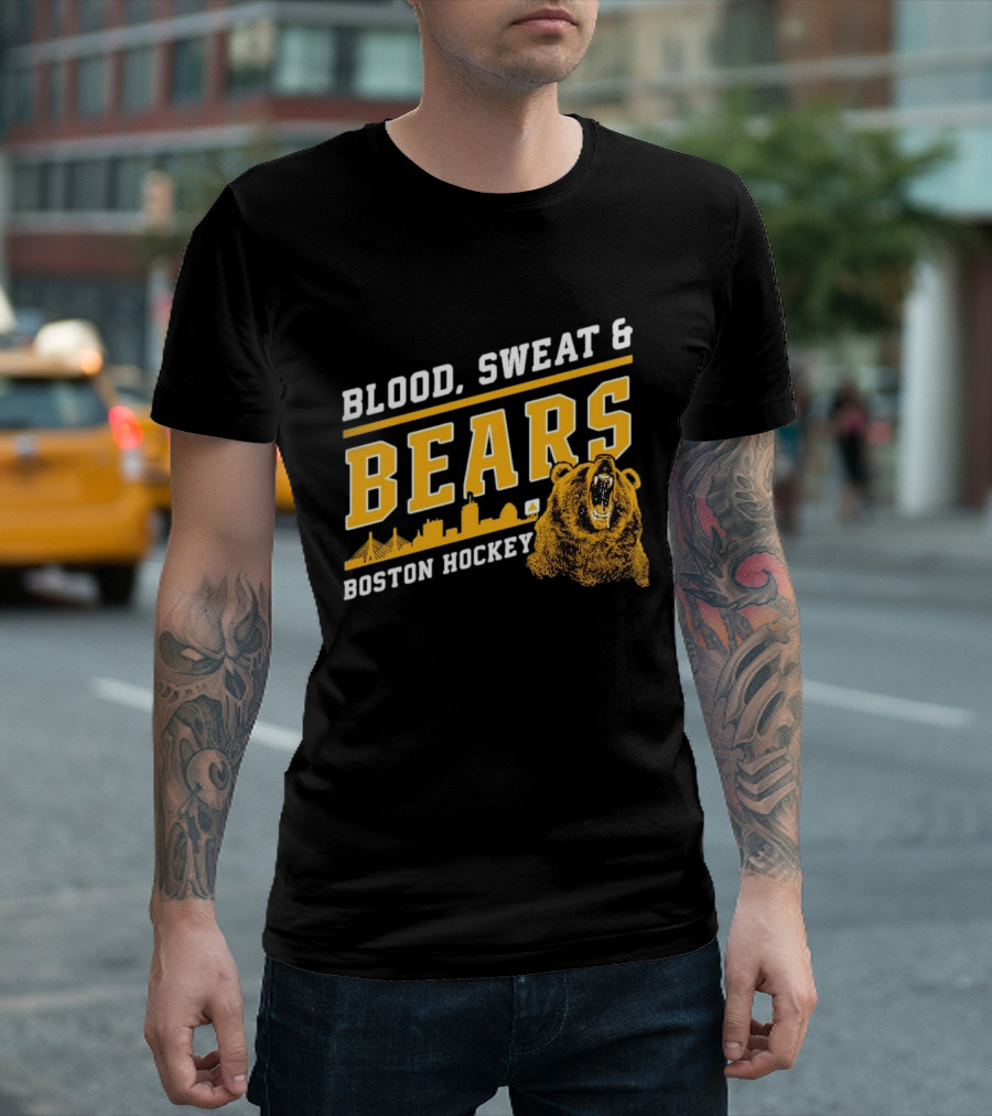 Boston Bruins Blood Sweat and Bears Boston Hockey T-Shirt
