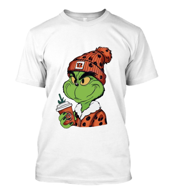 Grinch Boujee Cincinnati Bengals Football Fan Holiday T-Shirt
