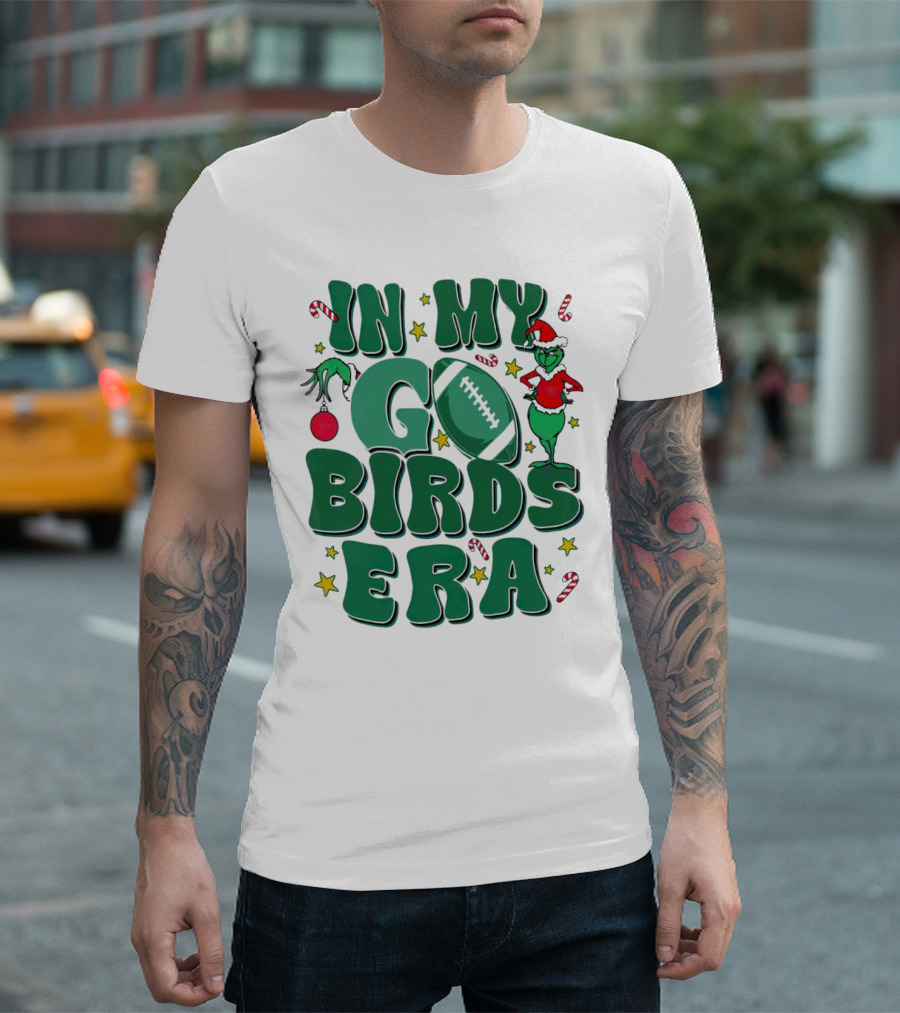 Grinch Go Birds Era Philadelphia Eagles Christmas T-Shirt