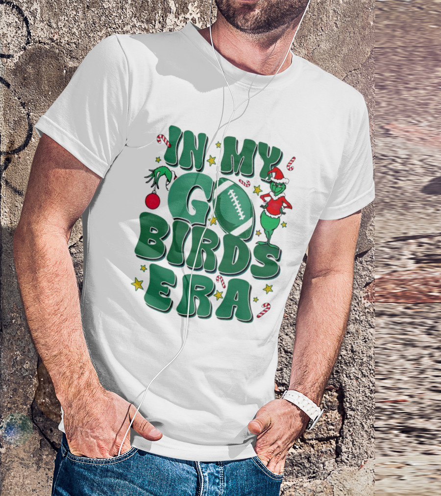 Grinch Go Birds Era Philadelphia Eagles Christmas T-Shirt