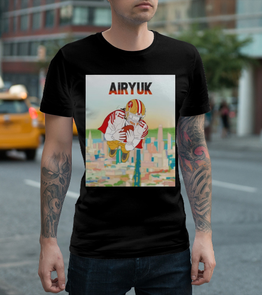 Rita Oak Airyuk San Francisco Football Player Skyline Catching Ball T-Shirt