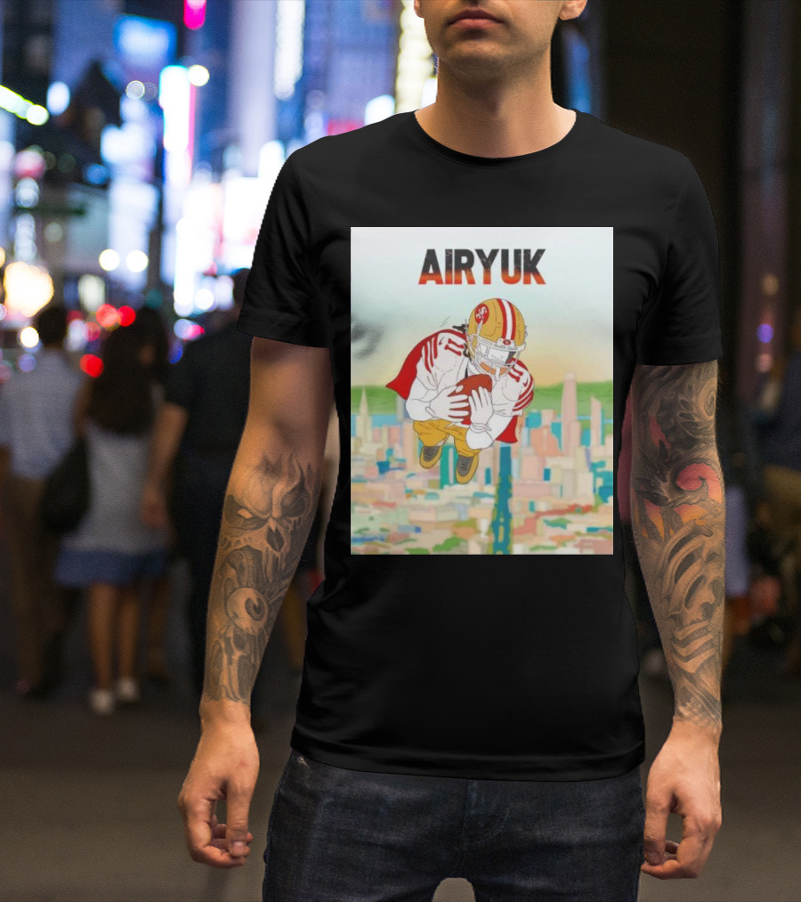 Rita Oak Airyuk San Francisco Football Player Skyline Catching Ball T-Shirt