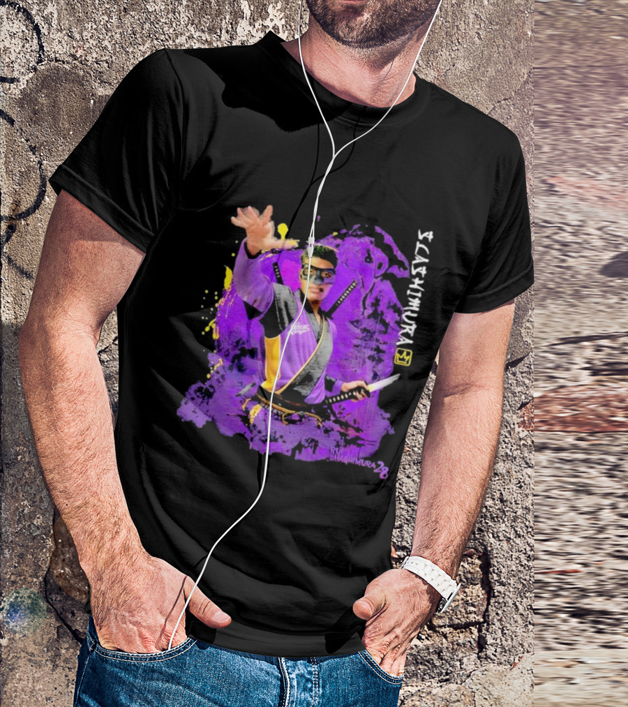 Rui Slashimura 28 Purple Warrior With Mask And Swords T-Shirt