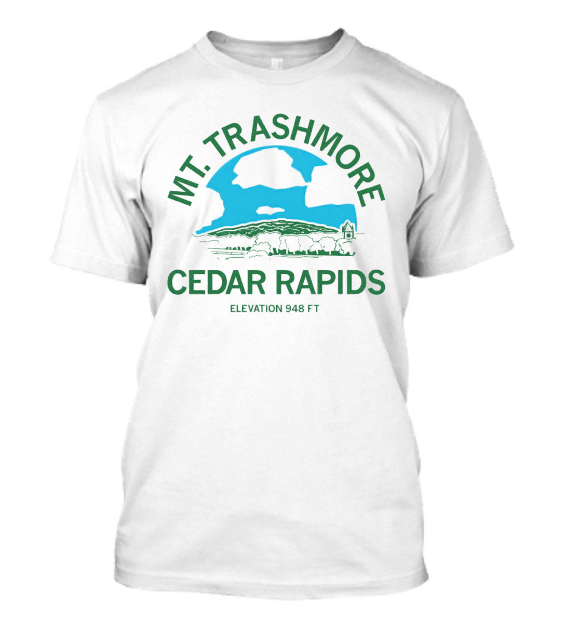 MT Trashmore Cedar Rapids Elevation 948 FT Scenic T-Shirt