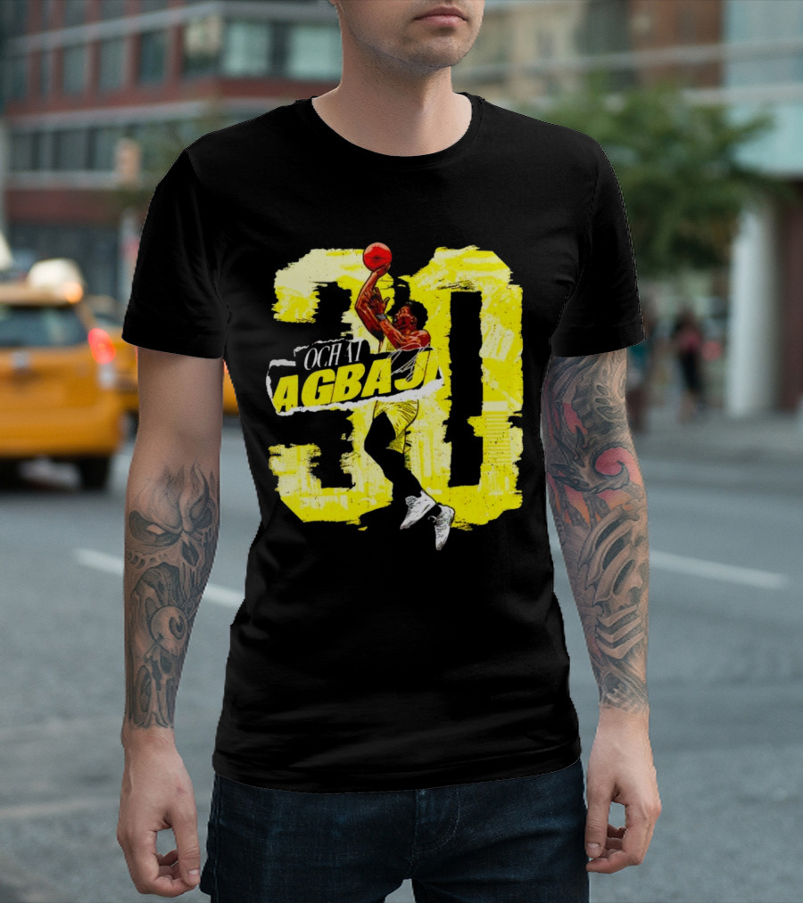 Ochai Agbaji 30 Utah Rough Basketball Dunk WHT Football T-Shirt