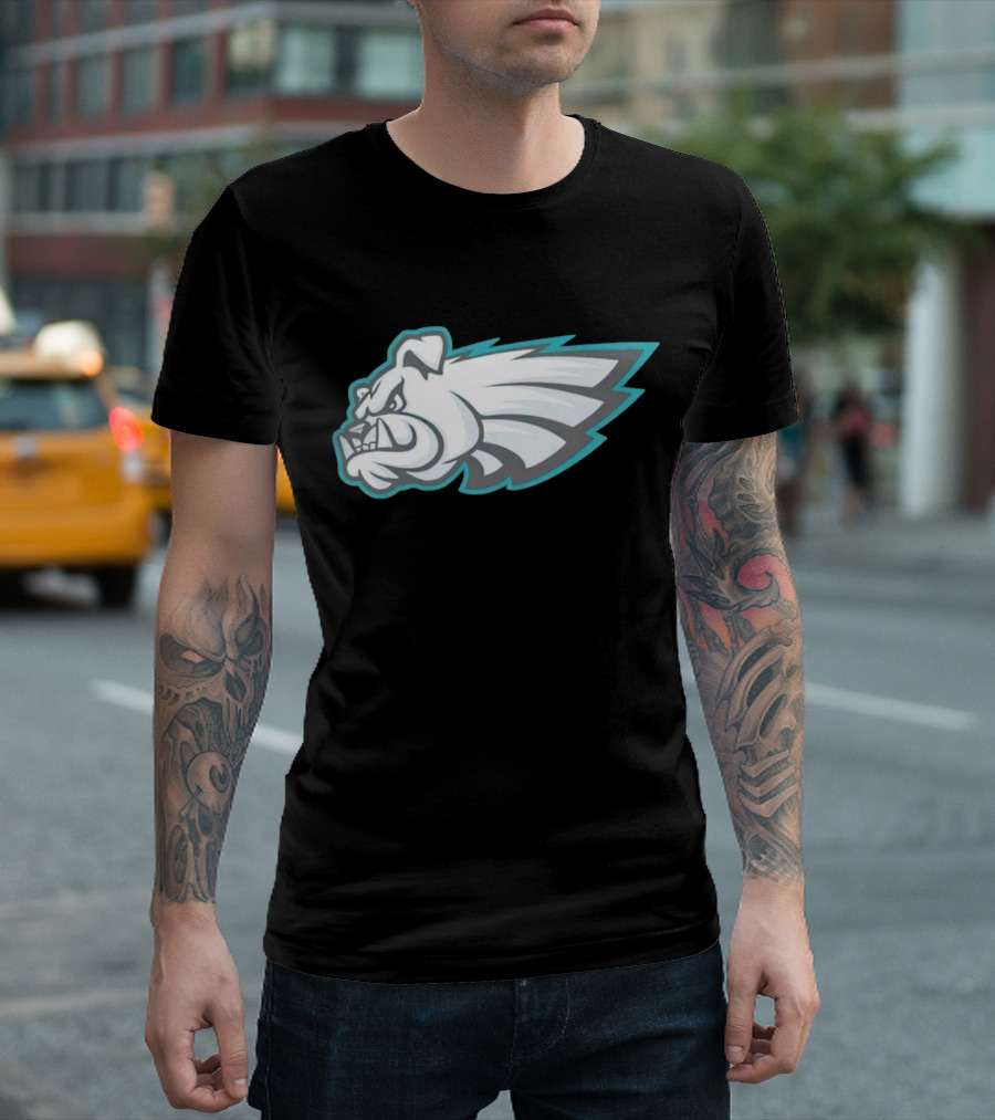 Philly Bulldogs Mascot Head with Wings T-Shirt