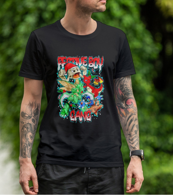 Festive Boy Gang Pokemon Holiday Mashup T-Shirt