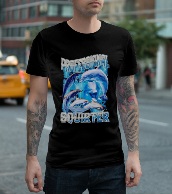 Professional Squirter Vintage Dolphins Retro Blue T-Shirt