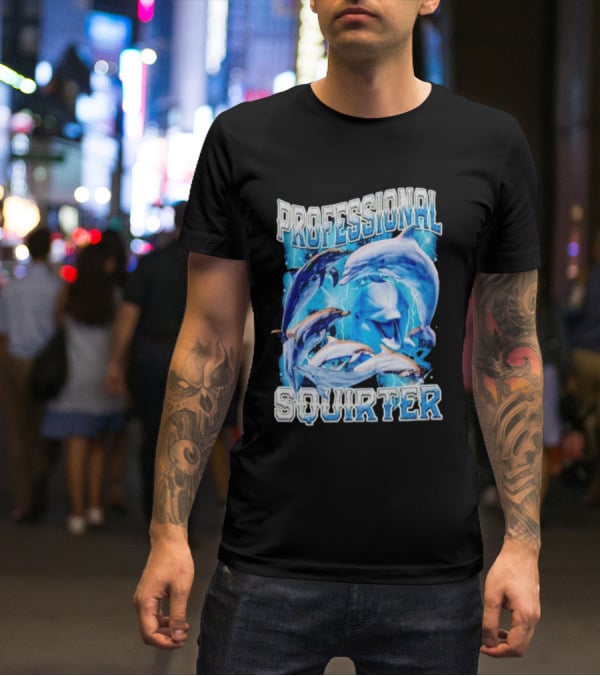 Professional Squirter Vintage Dolphins Retro Blue T-Shirt