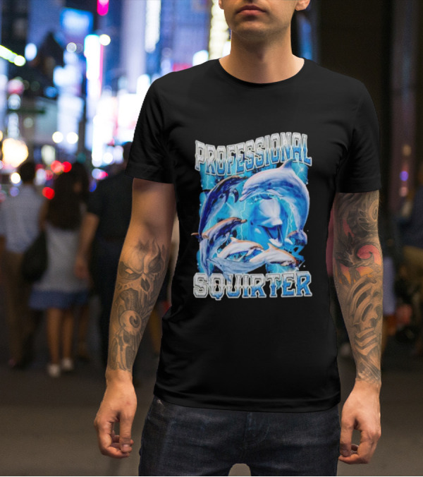 Professional Squirter Vintage Dolphins Retro Blue T-Shirt