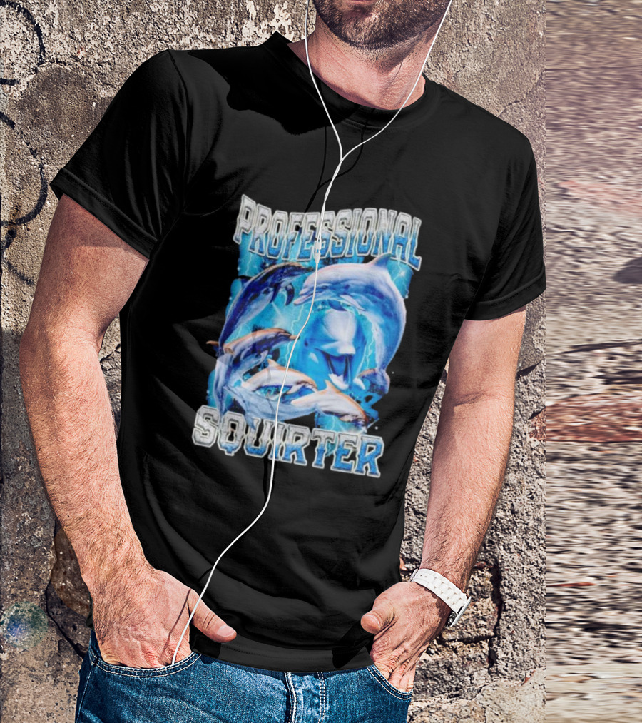 Professional Squirter Vintage Dolphins Retro Blue T-Shirt