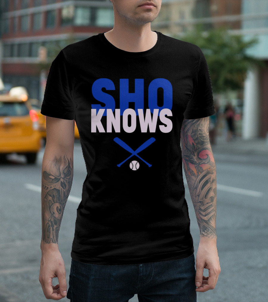 SHO KNOWS Shohei Ohtani Baseball Bat And Ball T-Shirt