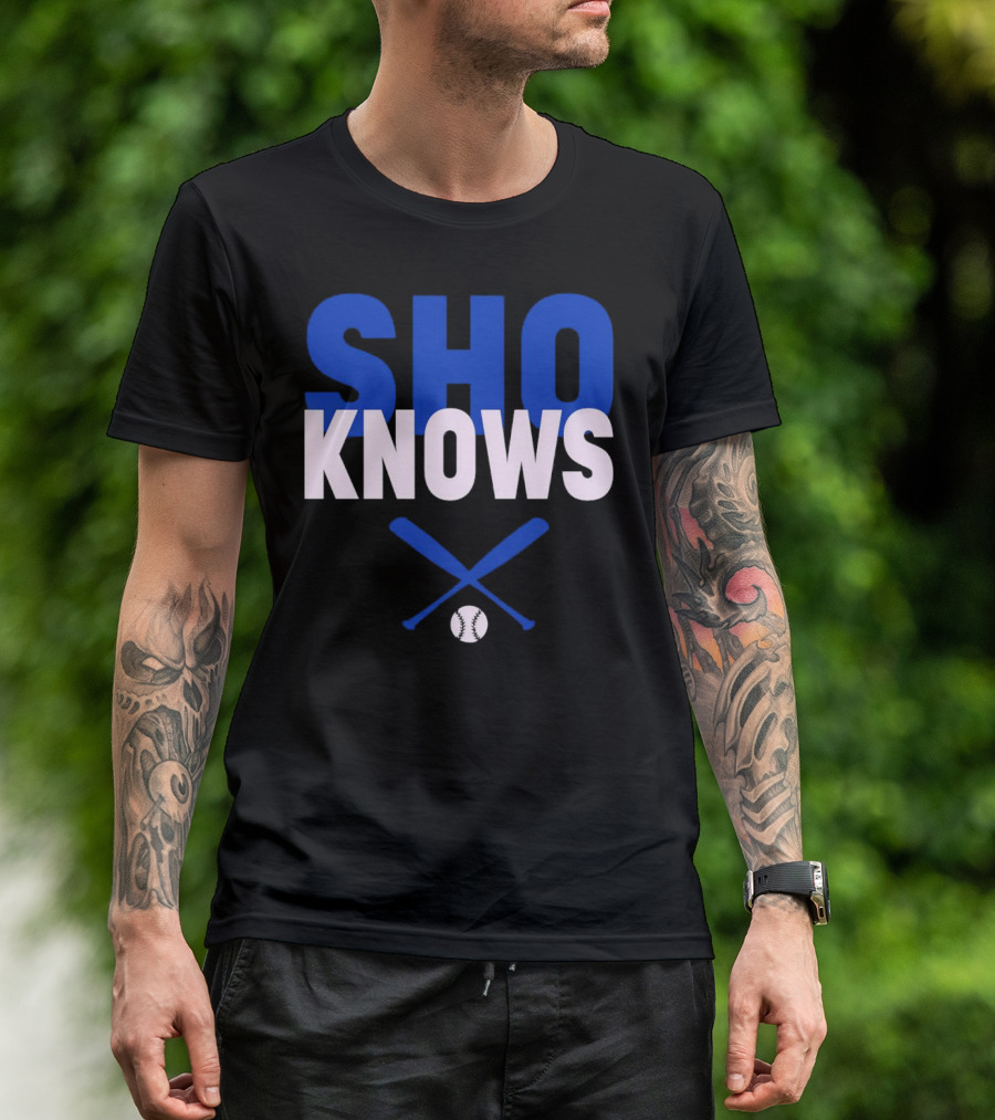 SHO KNOWS Shohei Ohtani Baseball Bat And Ball T-Shirt