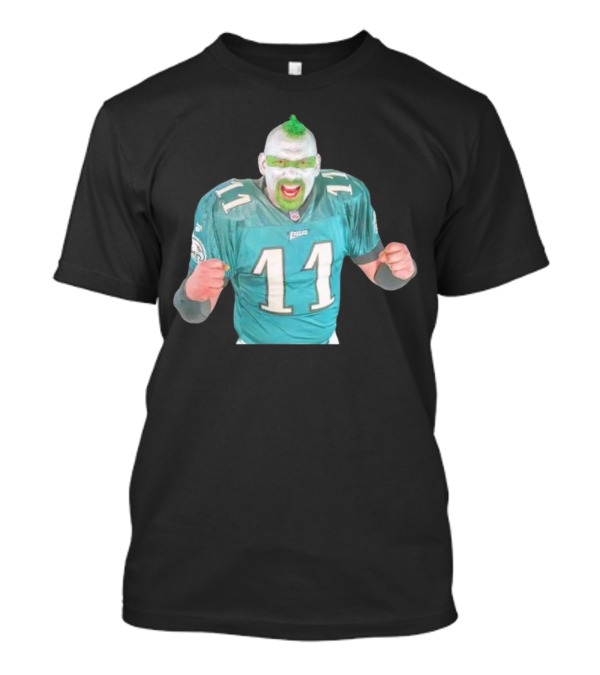 Philadelphia Eagles Fan Jersey 11 Green Face Paint Enthusiast T-Shirt