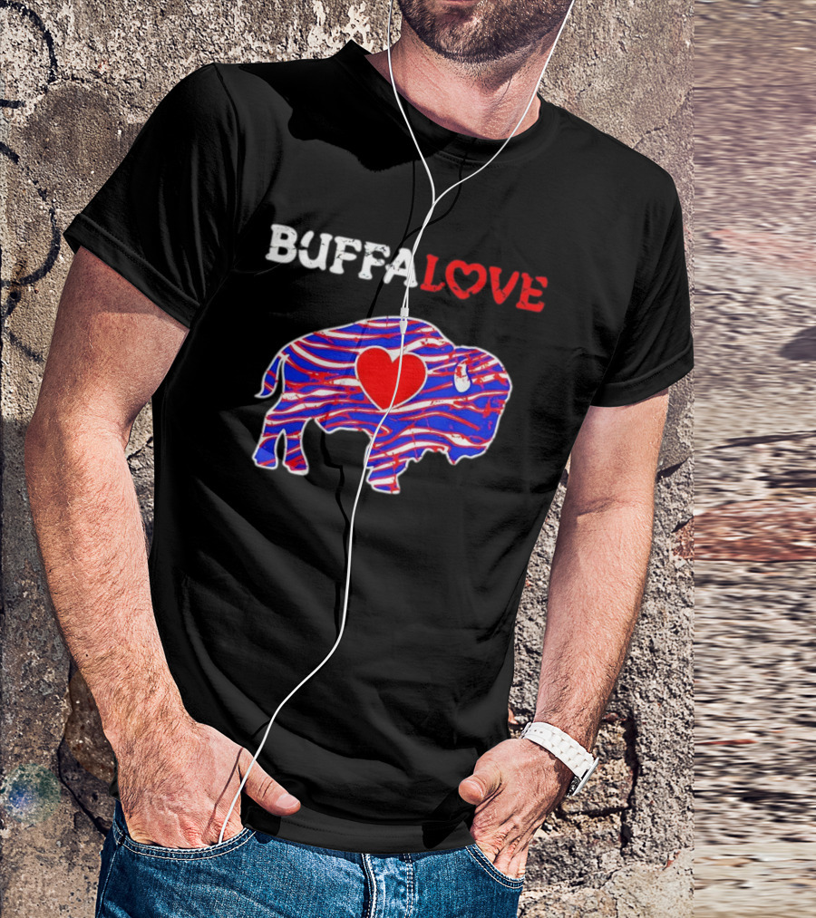 Buffalo Bills Buffalove Heart Logo With Red White Blue Buffalo T-Shirt