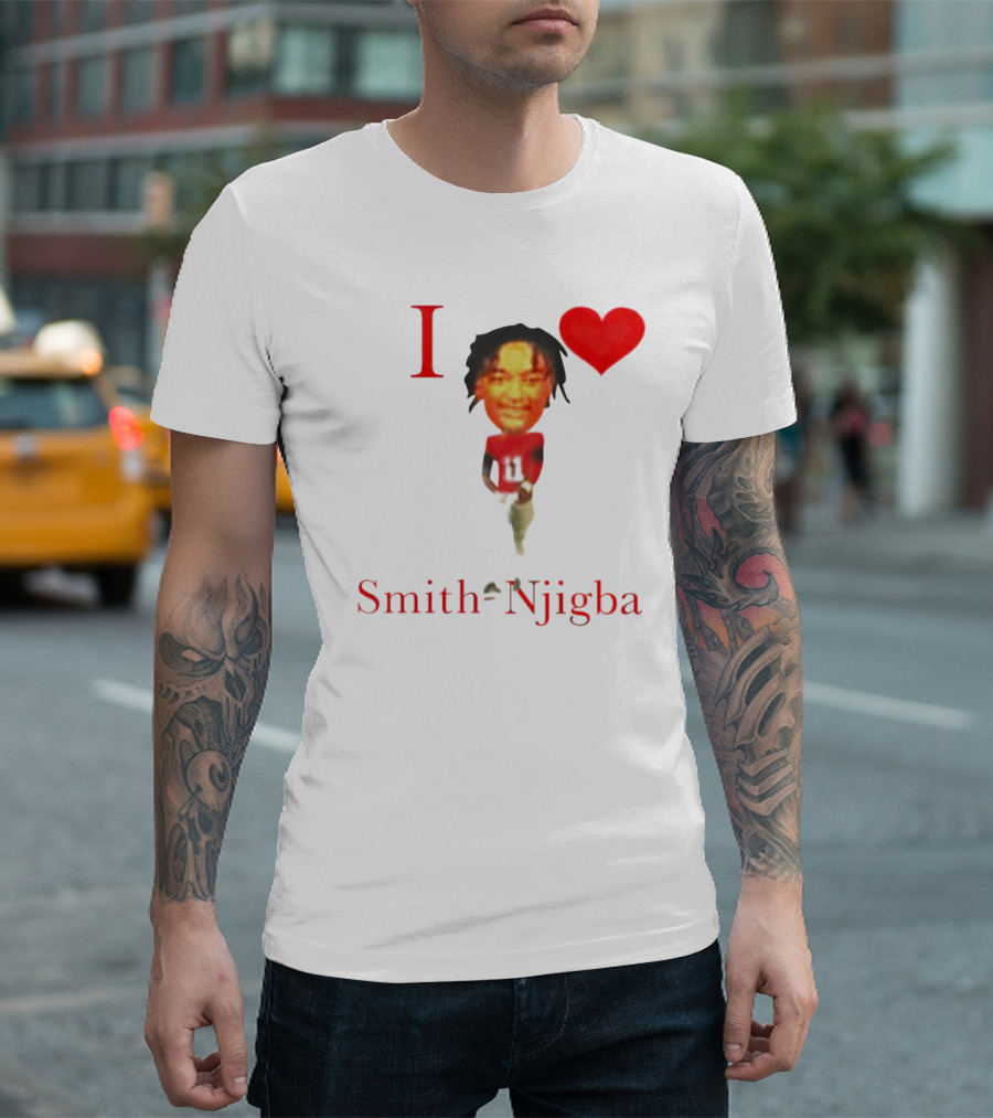 I Heart Jaxon Smith-Njigba Football Player Image T-Shirt