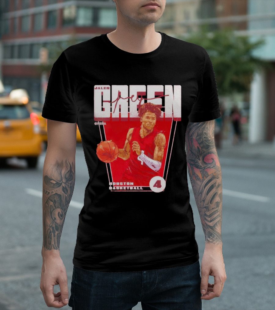 Jalen Green No. 4 Houston Basketball NBA Red Premiere T-Shirt
