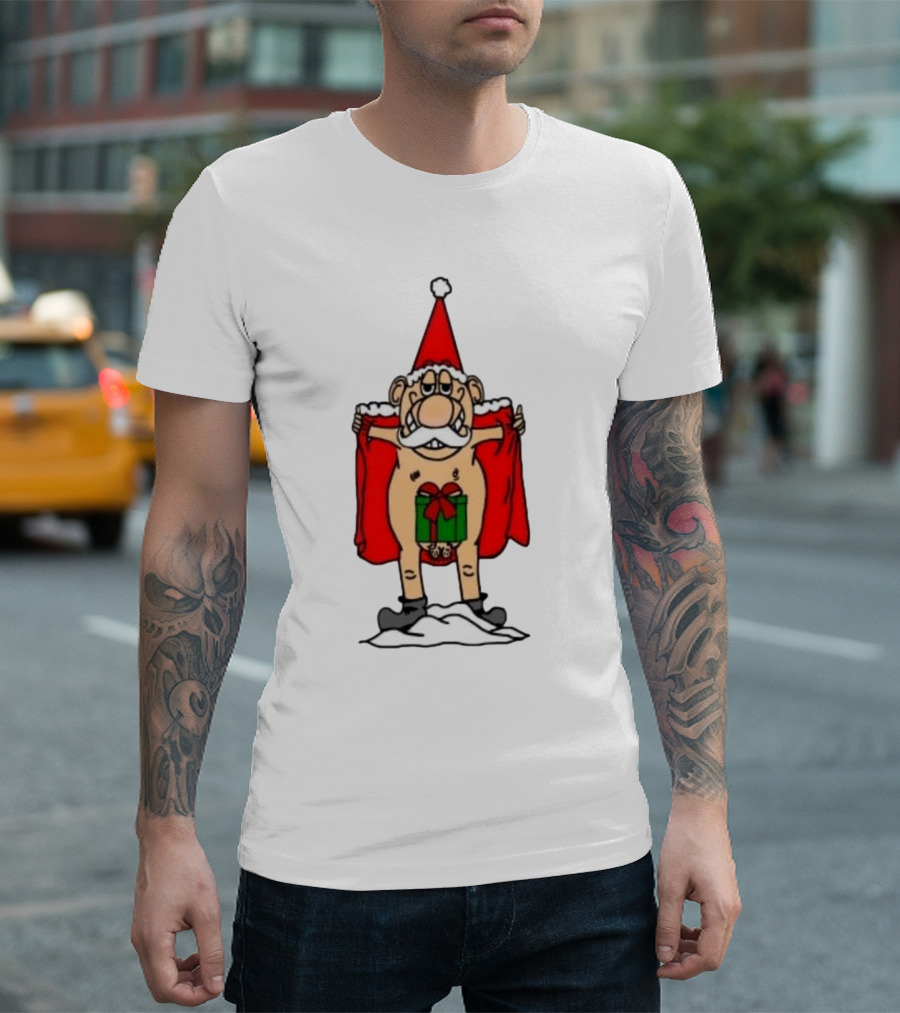 Christmas Santa Gnome with Naughty Gift and Hat T-Shirt