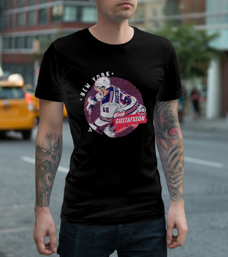 Erik Gustafsson New York Rangers 56 Hockey Player Dots T-Shirt