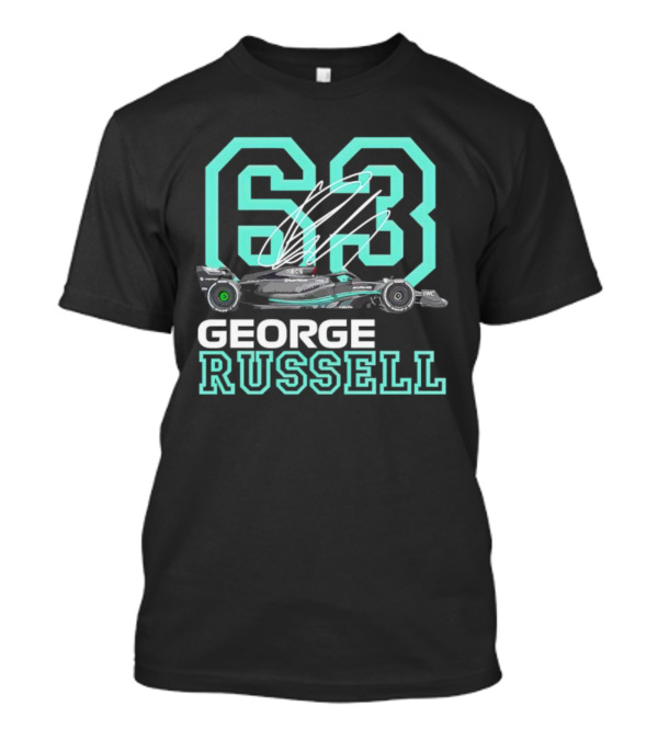George Russell 63 Signature Formula 1 Car Racing T-Shirt