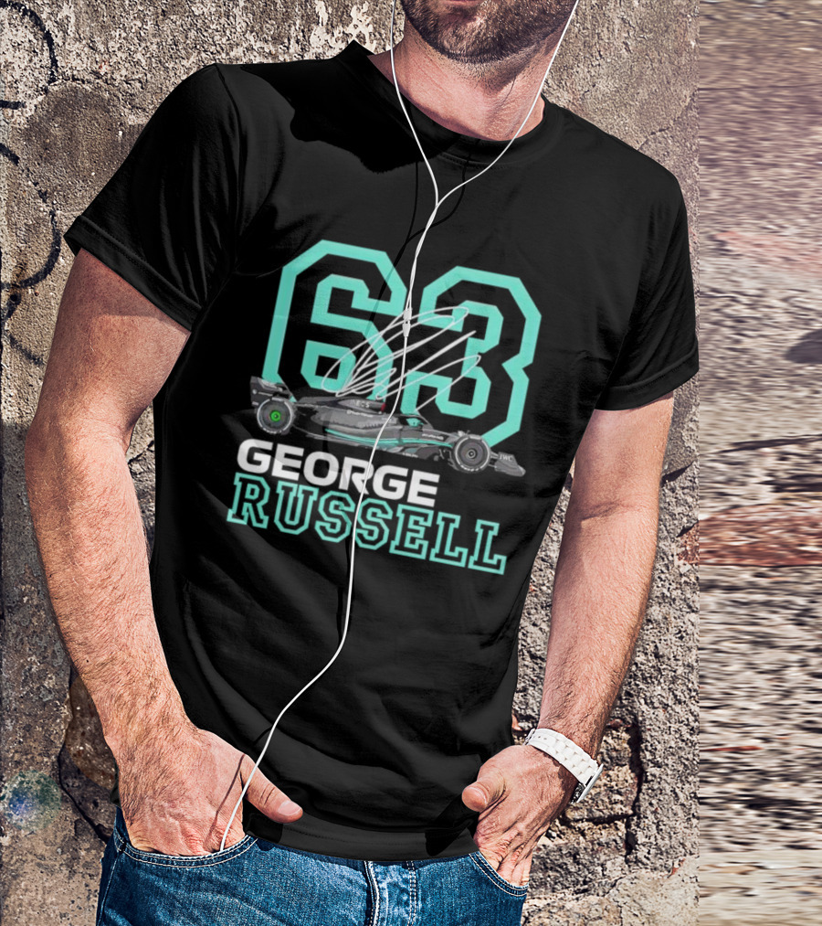 George Russell 63 Signature Formula 1 Car Racing T-Shirt
