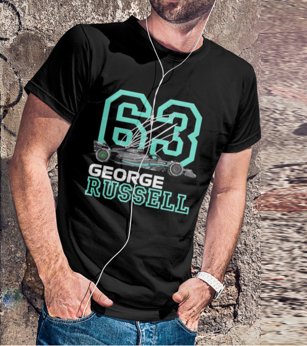George Russell 63 Signature Formula 1 Car Racing T-Shirt