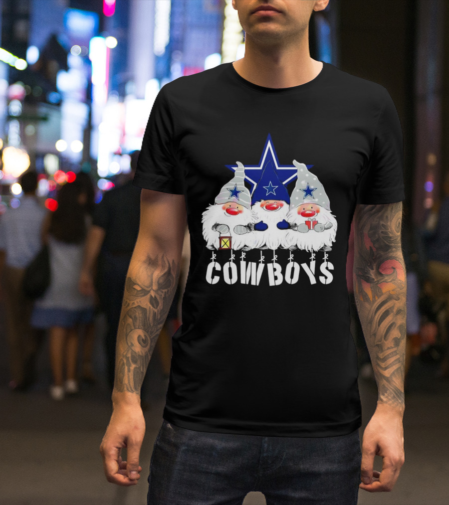 Gnomies Cowboys Christmas Star T-Shirt