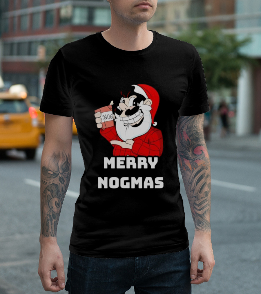 Merry Nogmas Keyrock Santa Holding Nog Cup T-Shirt